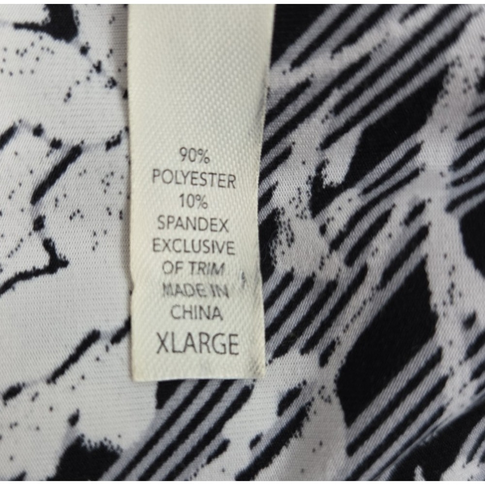 SOMA Jersey Knit Dress XL Black White Floral Sleeveless Twist Front Whimsigoth - Picture 5 of 6